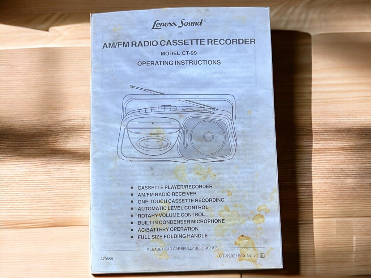 Lenoxx Sound CT-99 Instructions Manual