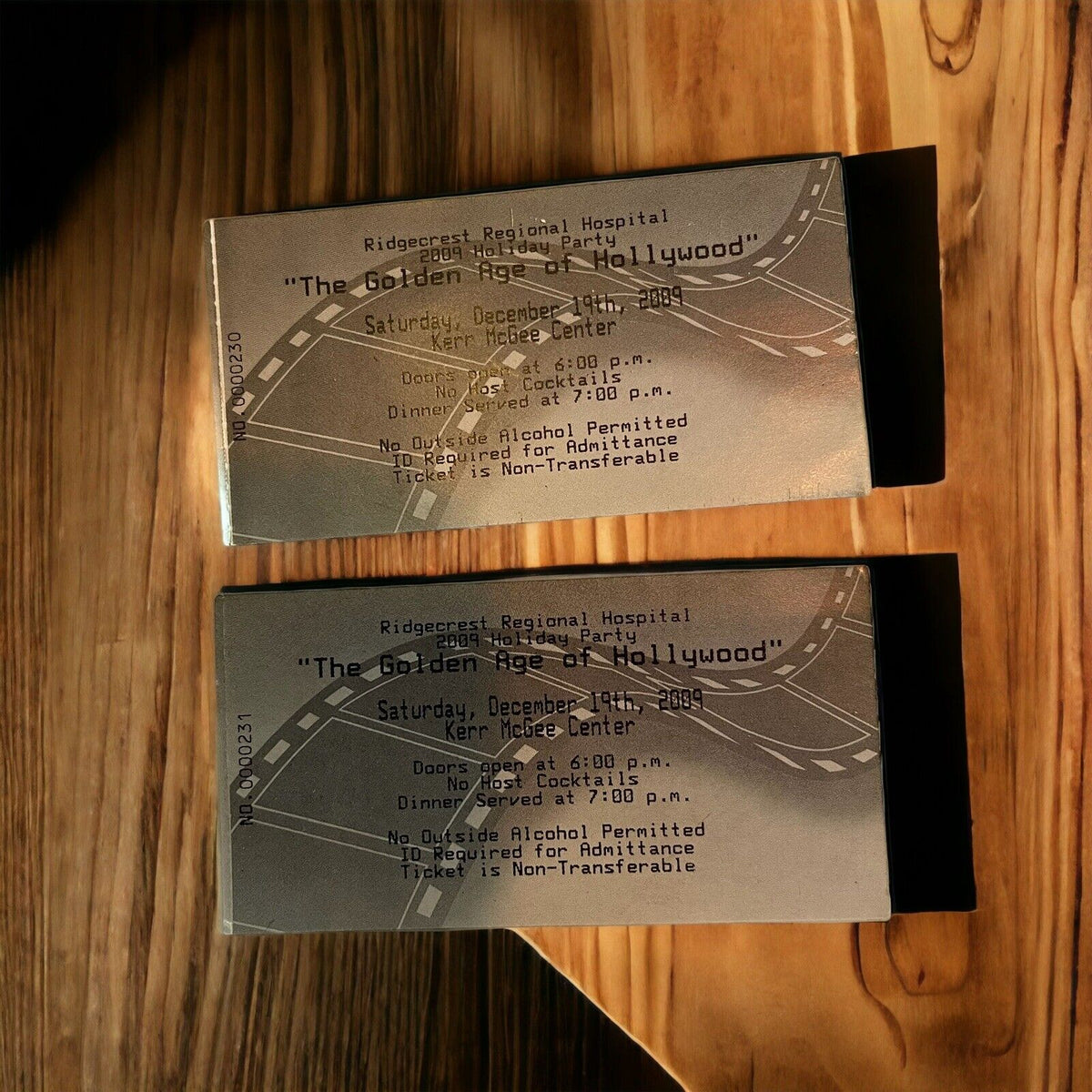 Pair Of Ticket Stubs For The Golden Age Of Hollywood