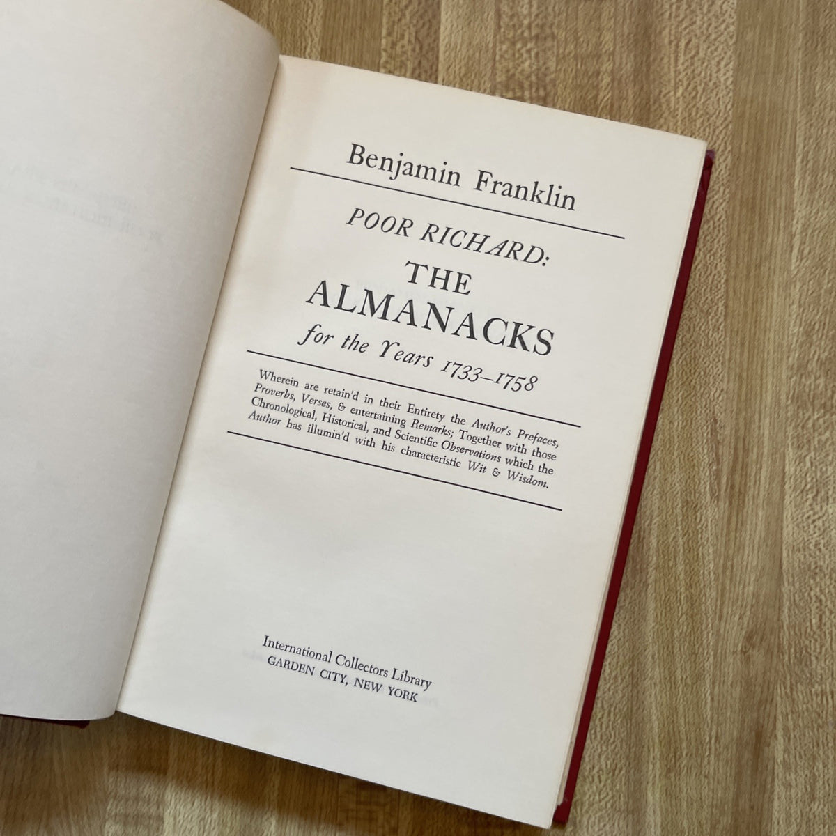 Poor Richard’s Almanacks Benjamin Franklin Hardcover