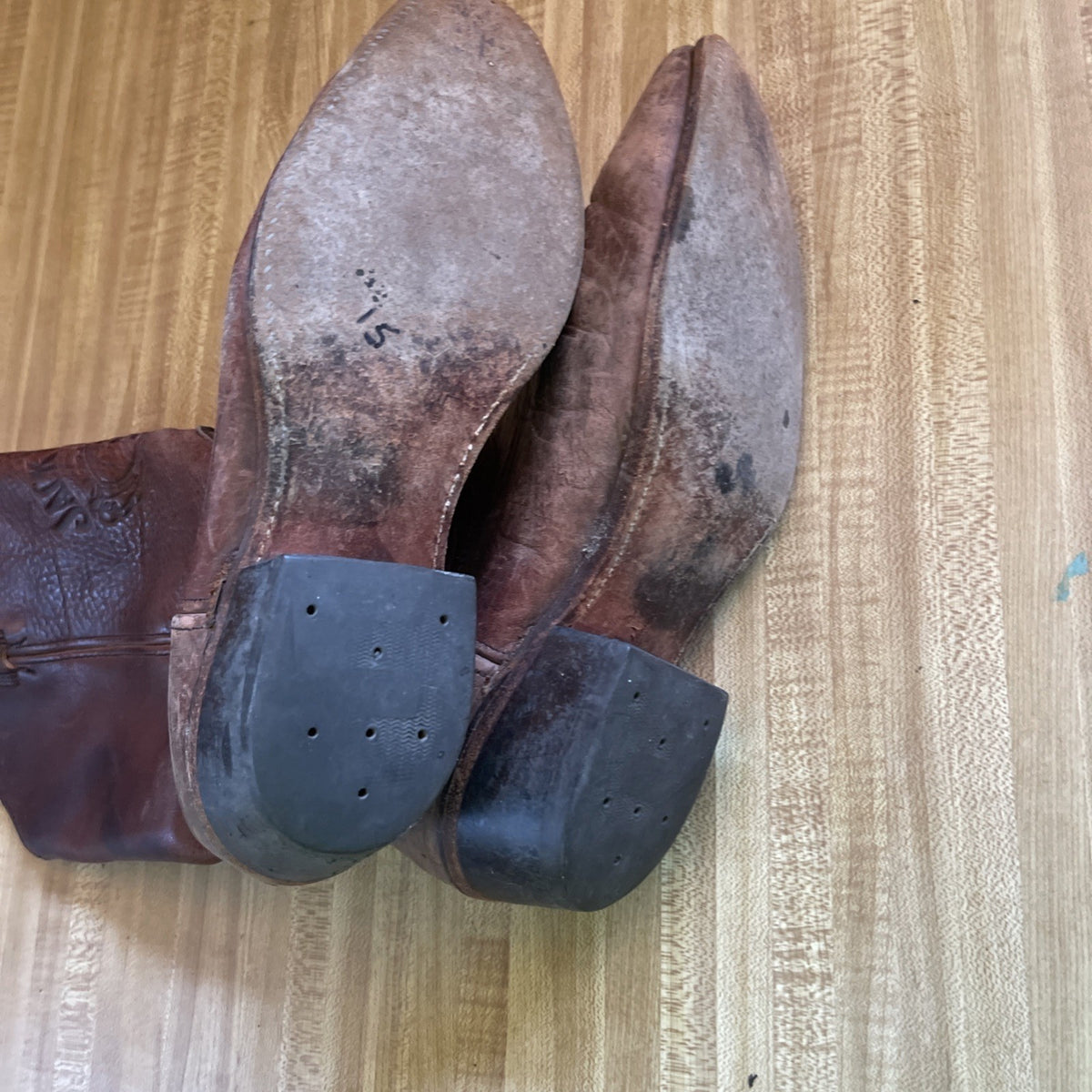 Jack Daniels Boots Old NO. 7 Leather Brown Western Cowboy Boots Men's Size 10