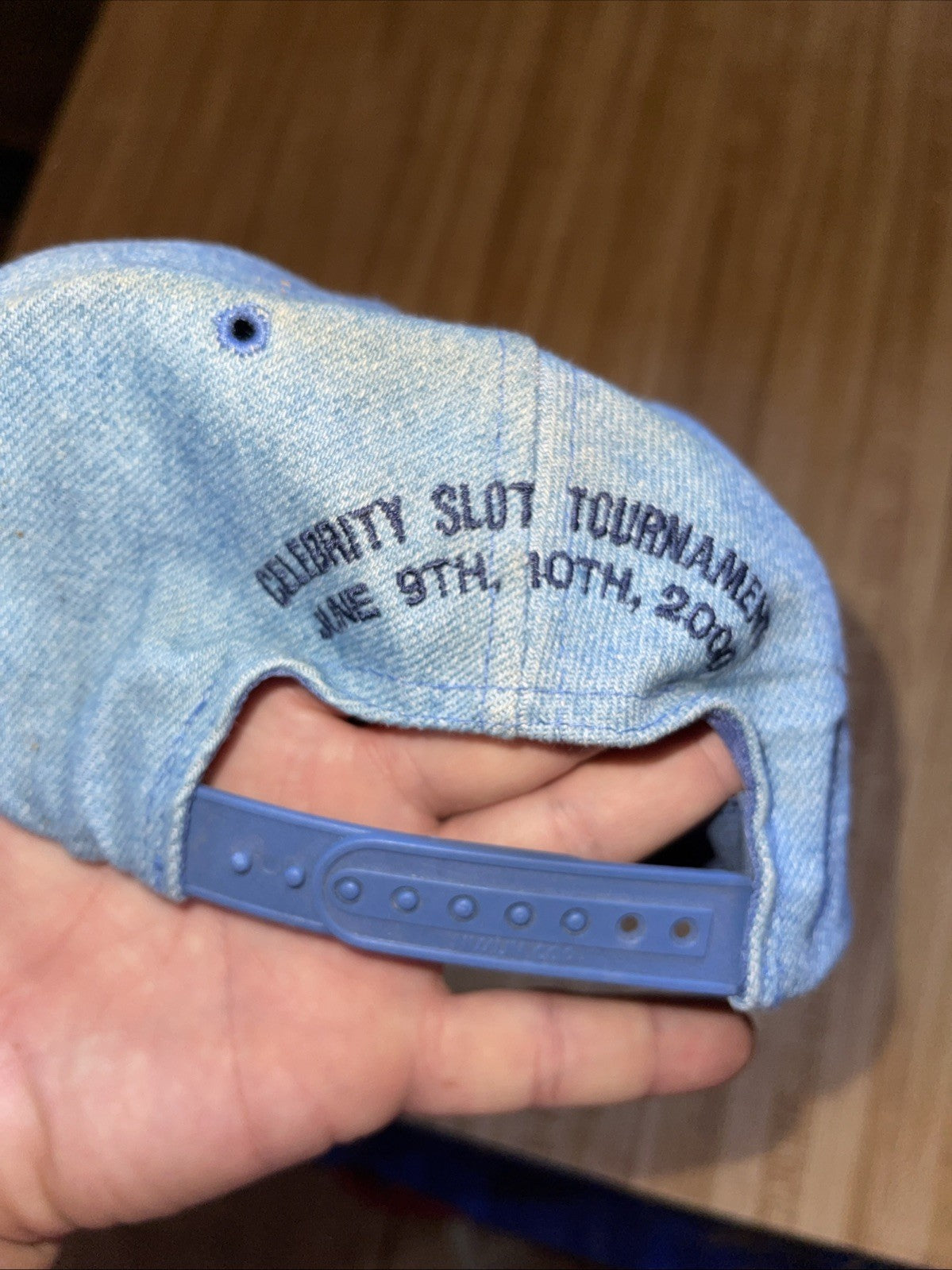 Denim Edgewater Casino SnapBack Autographed By Several Former NFL Players
