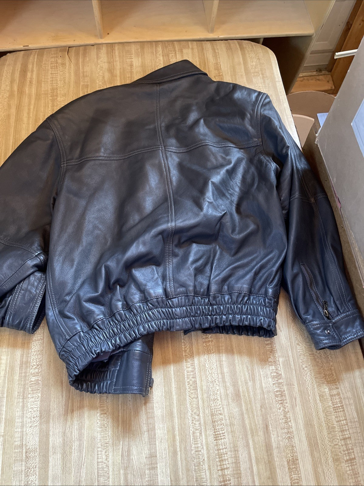 Vera Pelle Leather Bomber Jacket Small