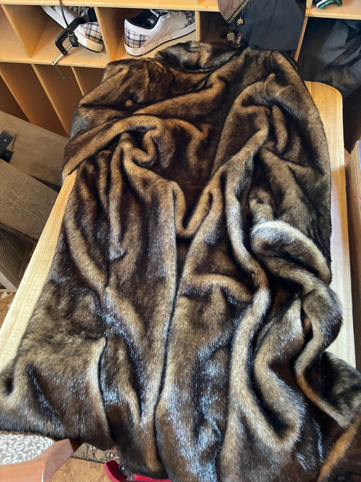 Dennis basso full length faux fur coat Deadstock nwt xl