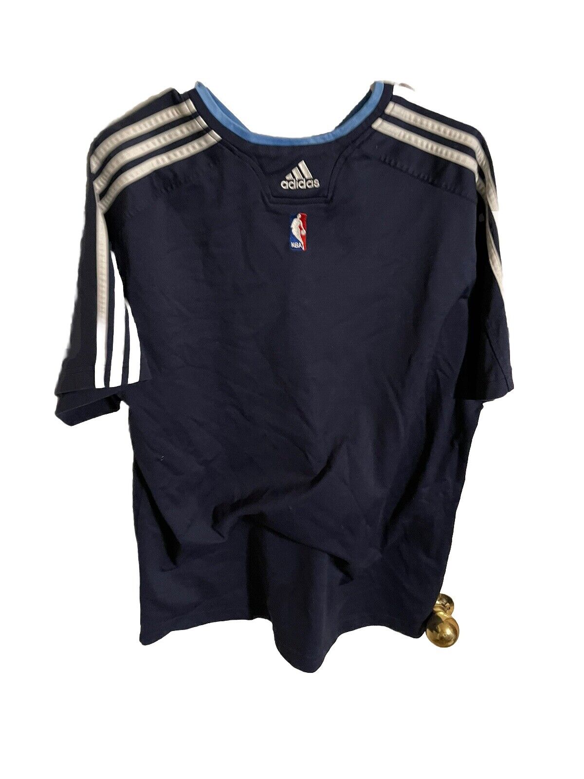 Adidas Denver Nuggets warm up shirt in navy blue with NBA and Adidas logos