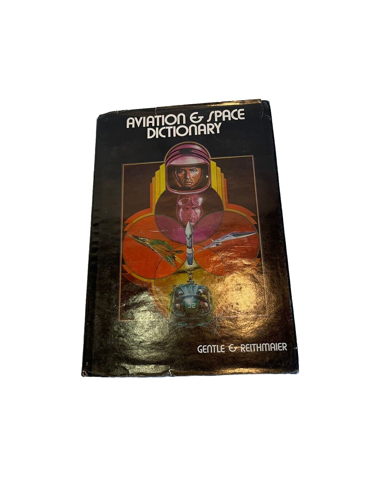 Aviation dictionary titled Aviation and Space Dictionary by Gentle and Reithmaier with vintage design cover
