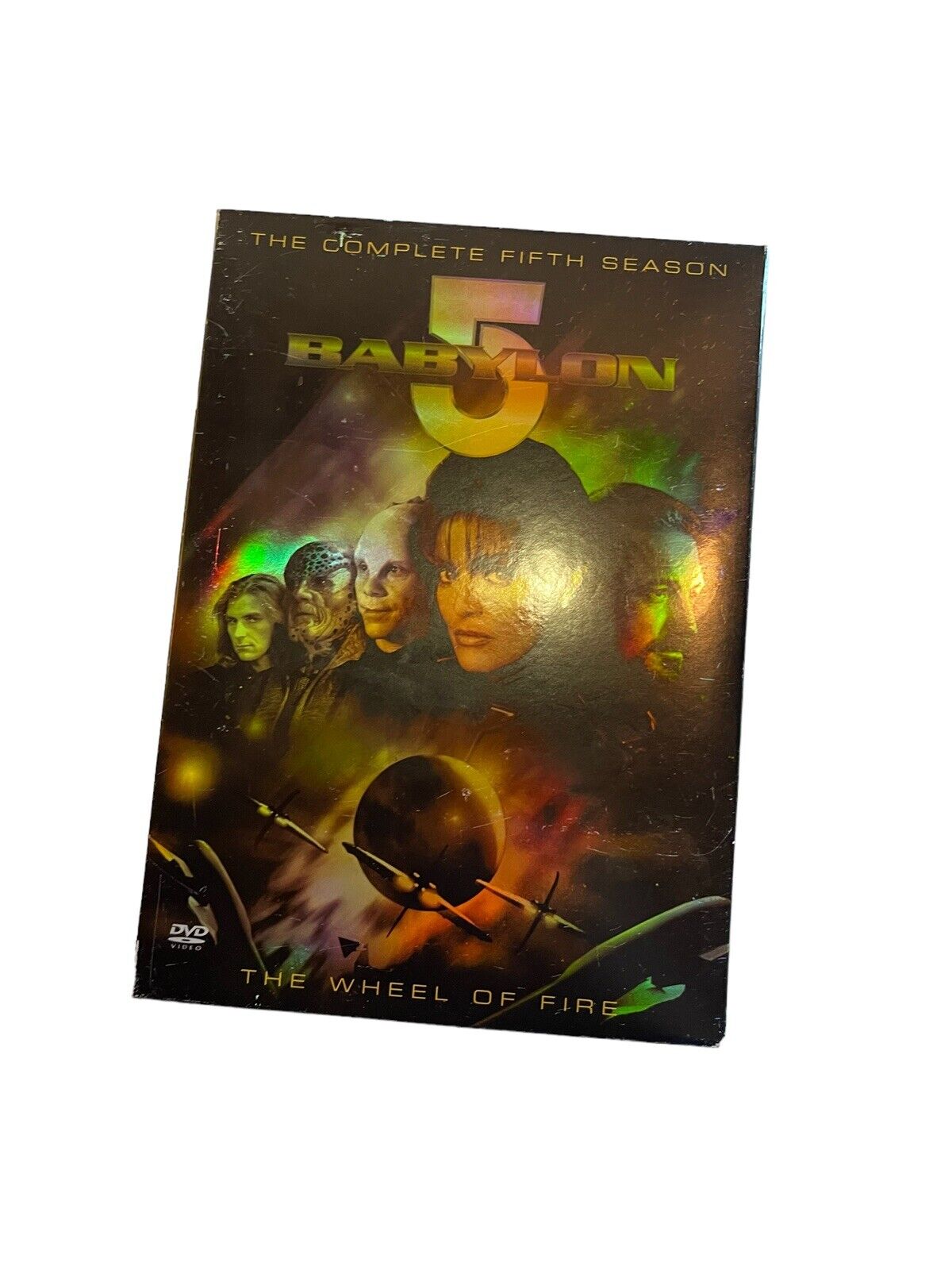 Babylon 5 complete fifth season DVD cover featuring key characters and spaceship imagery