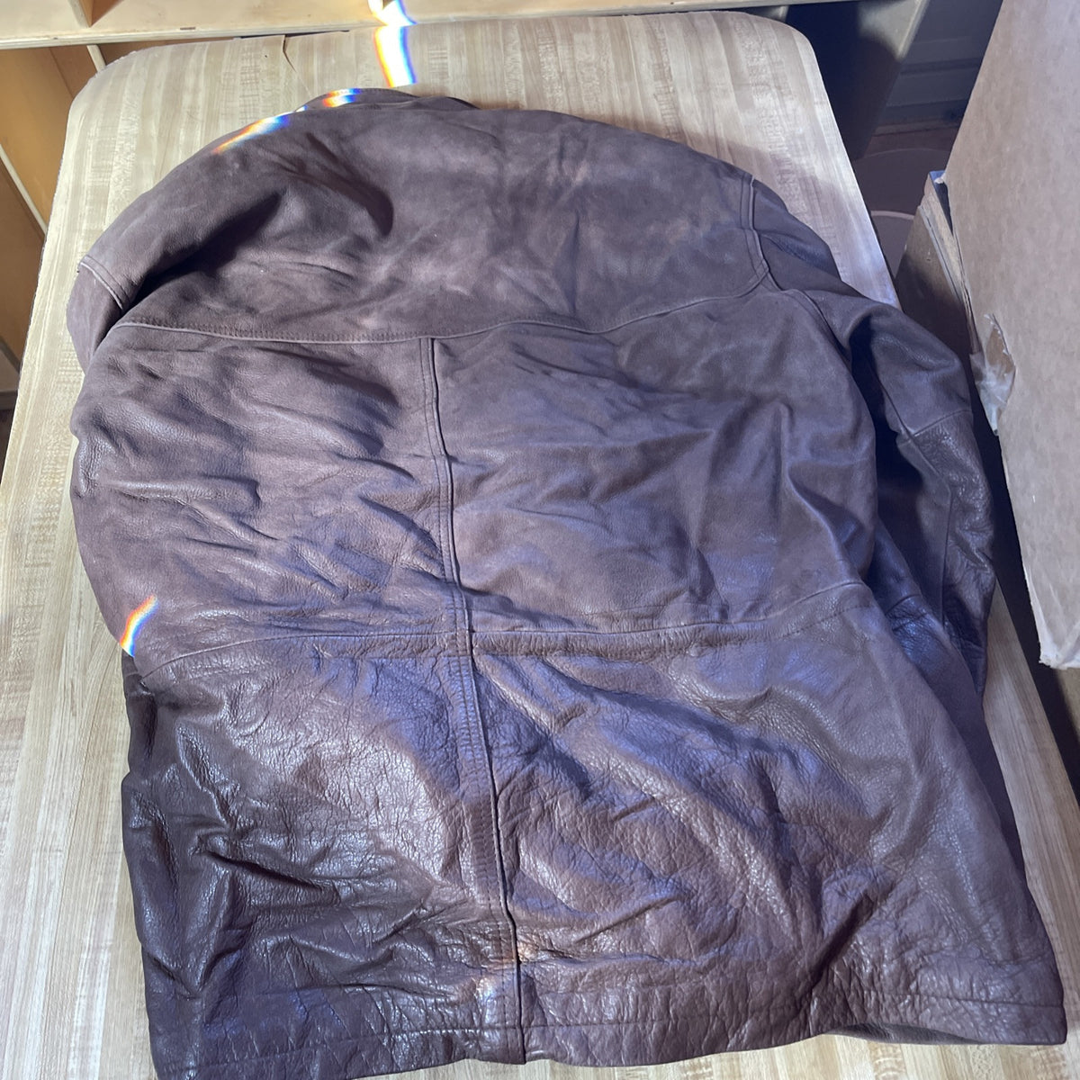 Mirage Flannel Lined Heavy Duty Leather Coat Large
