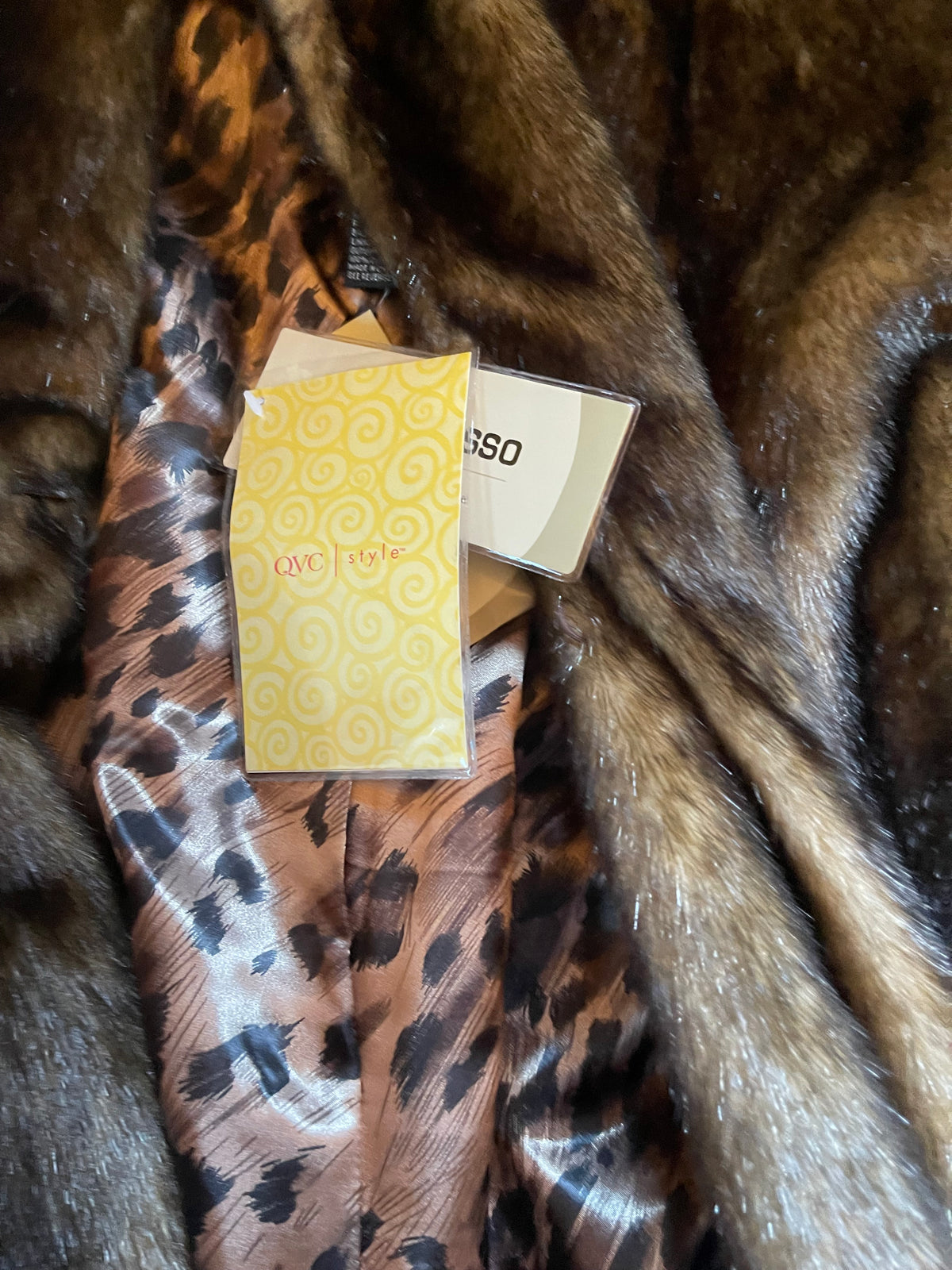 Dennis basso full length faux fur coat Deadstock nwt xl