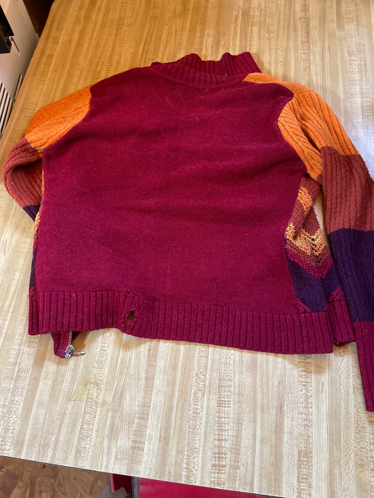 Rene derhy full zip sweater small