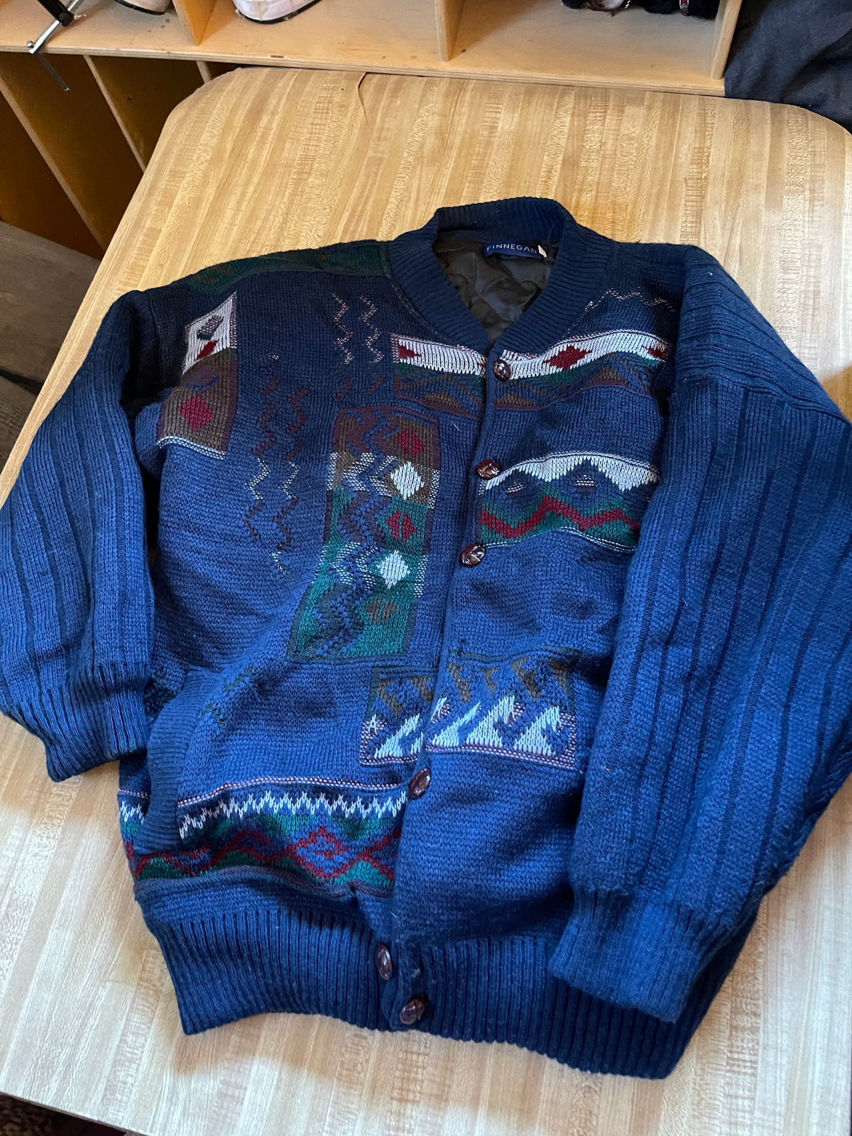 Vintage finnegan sweater jacket Large