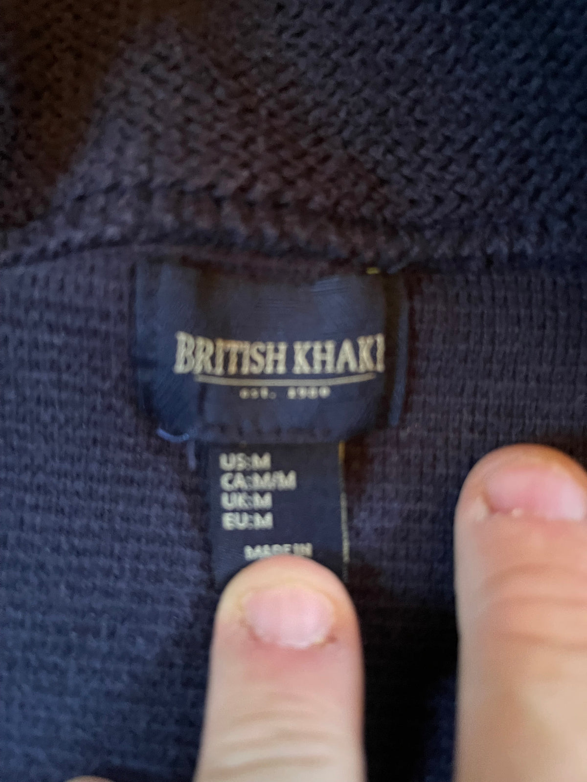 British khaki cardigan