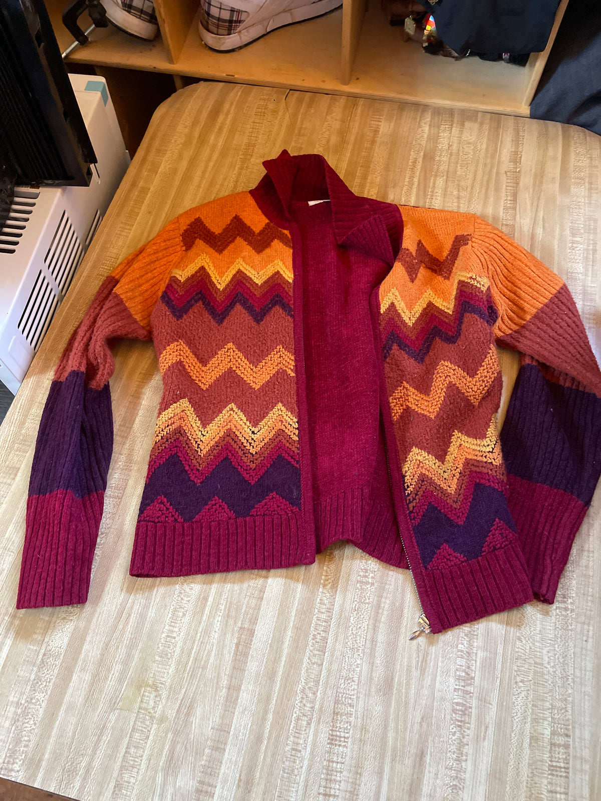 Rene derhy full zip sweater small