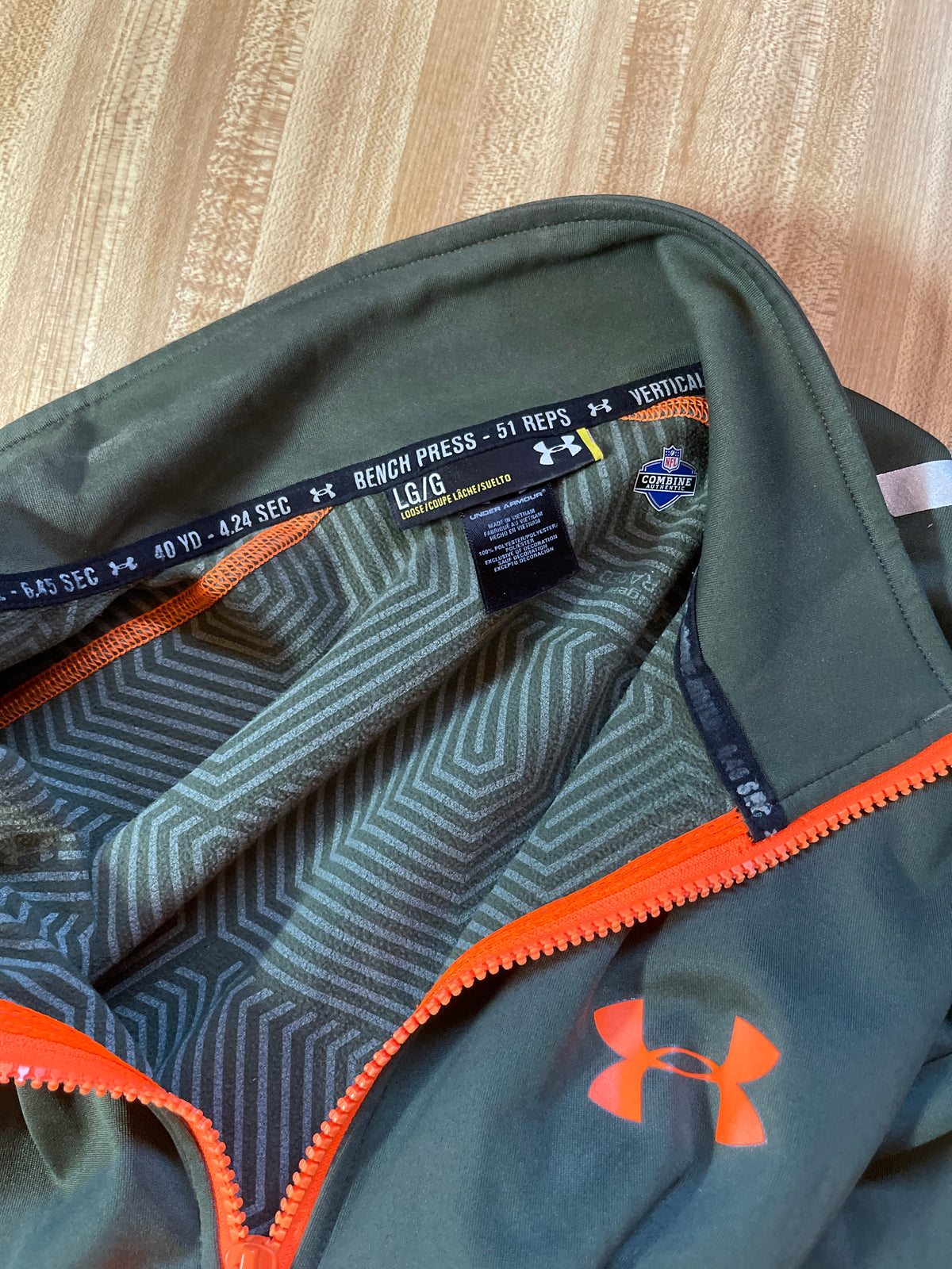 Under Armour nfl combine full zip large