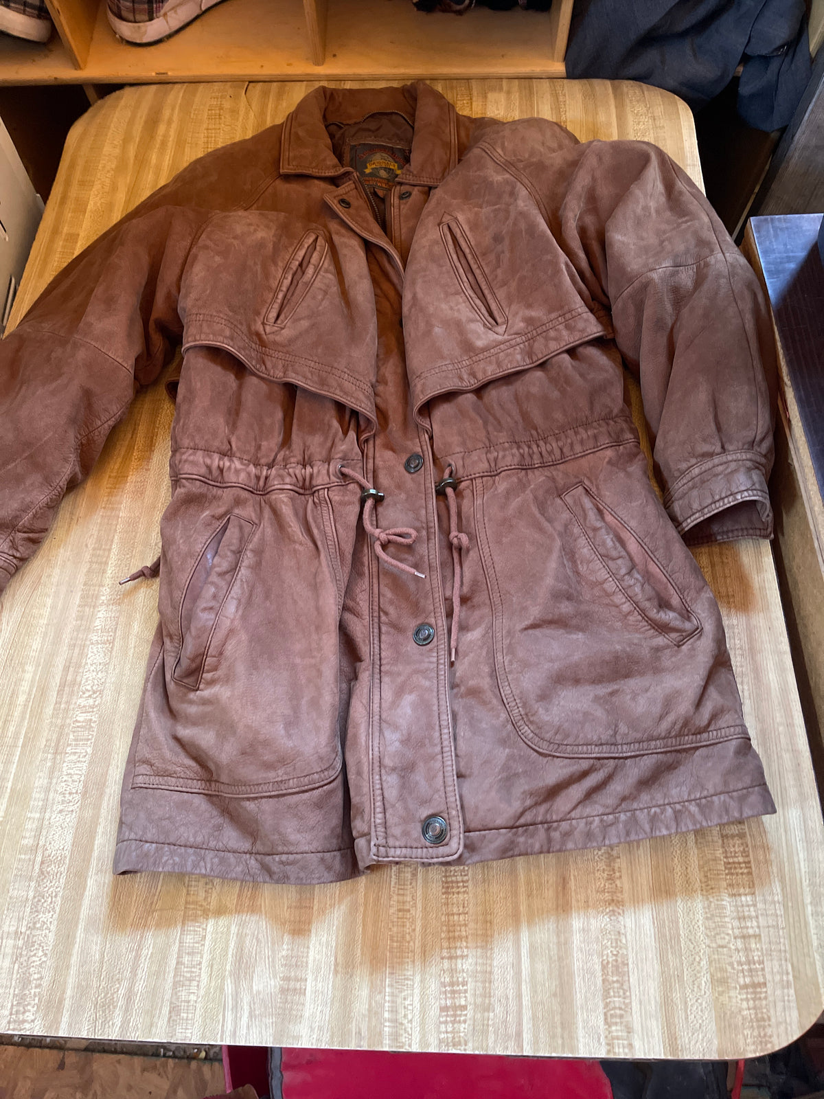 Vintage adventure bound leather coat medium