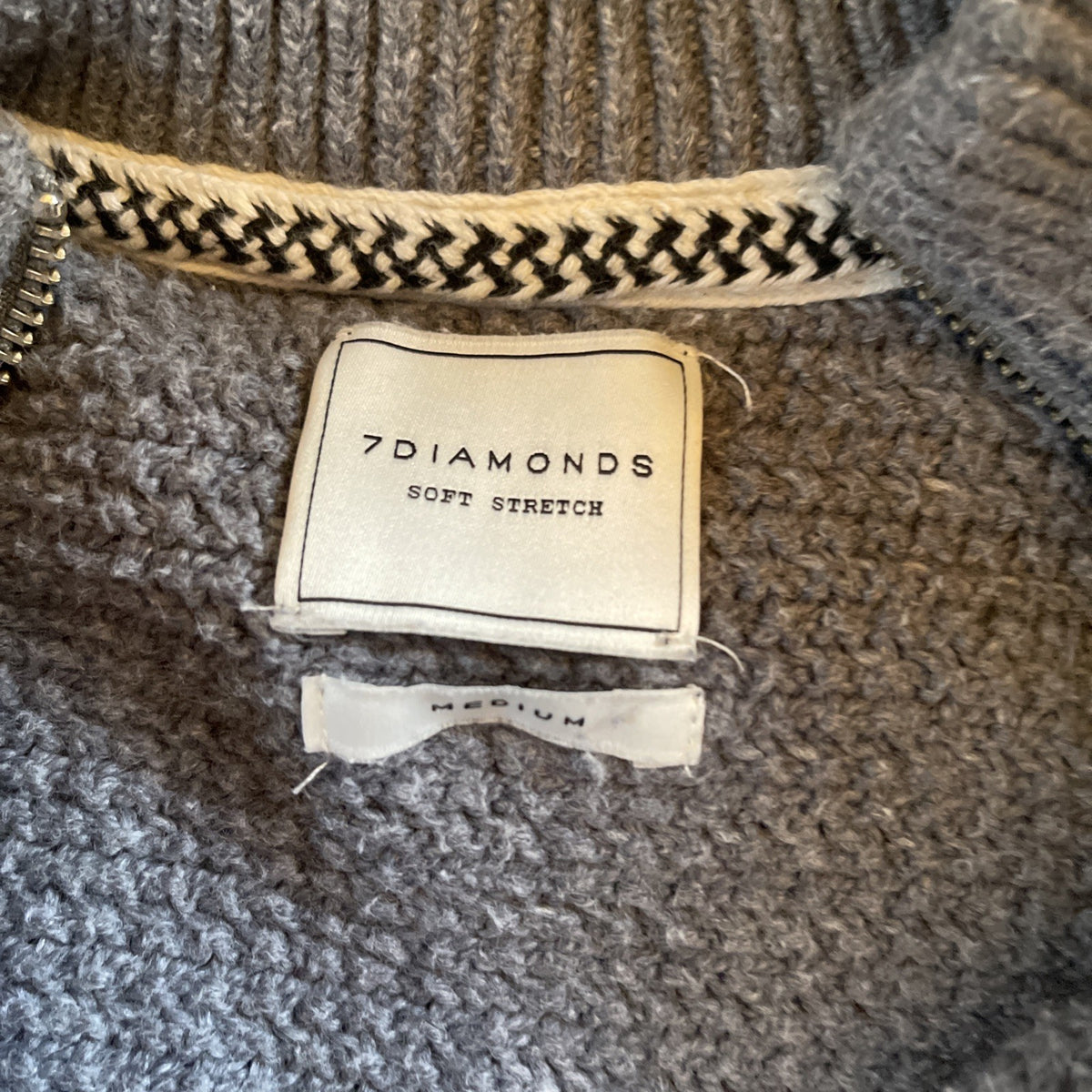 7 Diamonds Full Zip Sweater Medium 