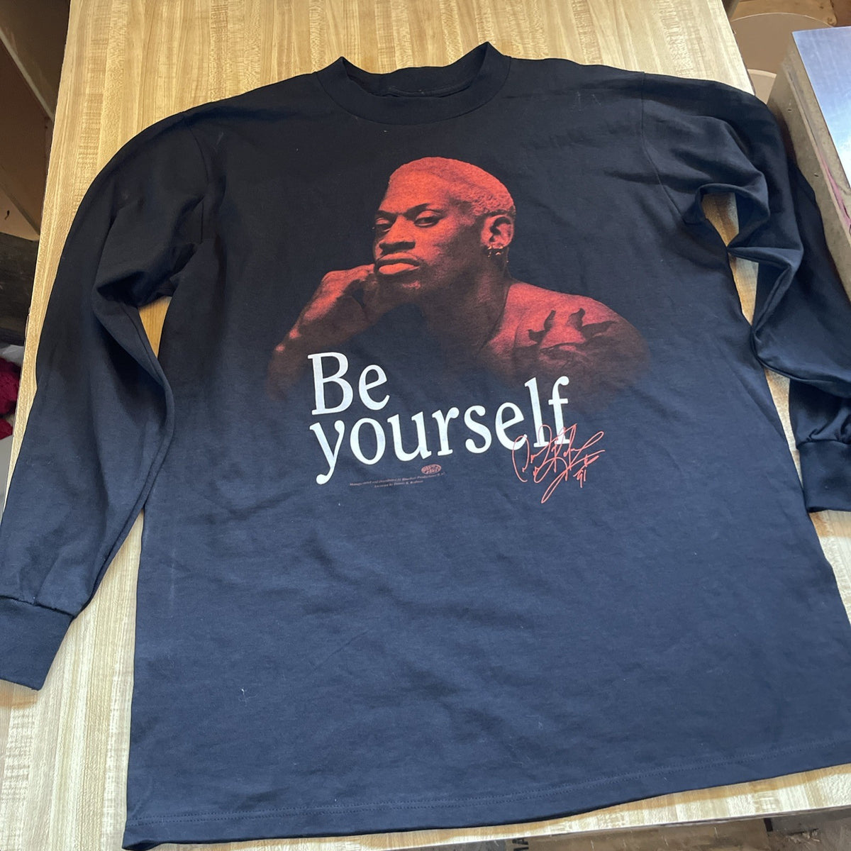 Vintage Be Yourself Dennis Rodman Long Sleeve T Shirt Made In USA Large