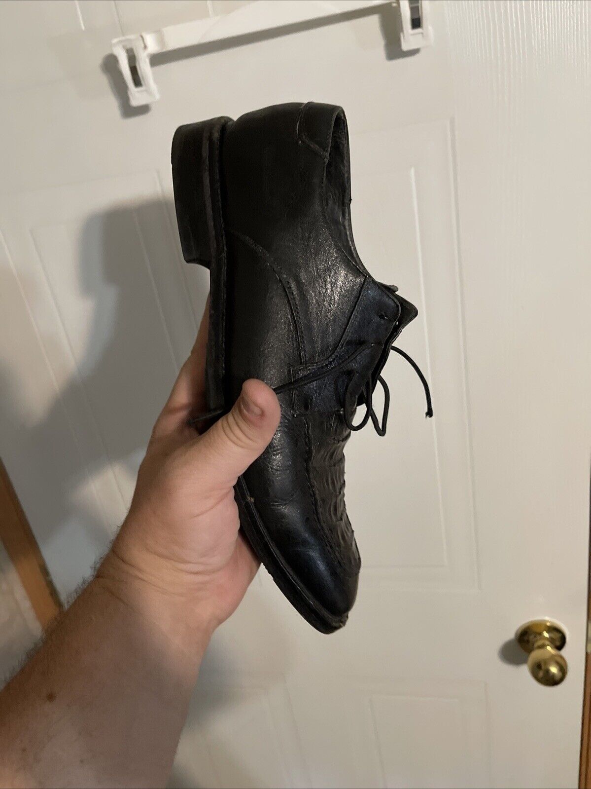 Brass Boot Caiman Alligator Shoes 12.5