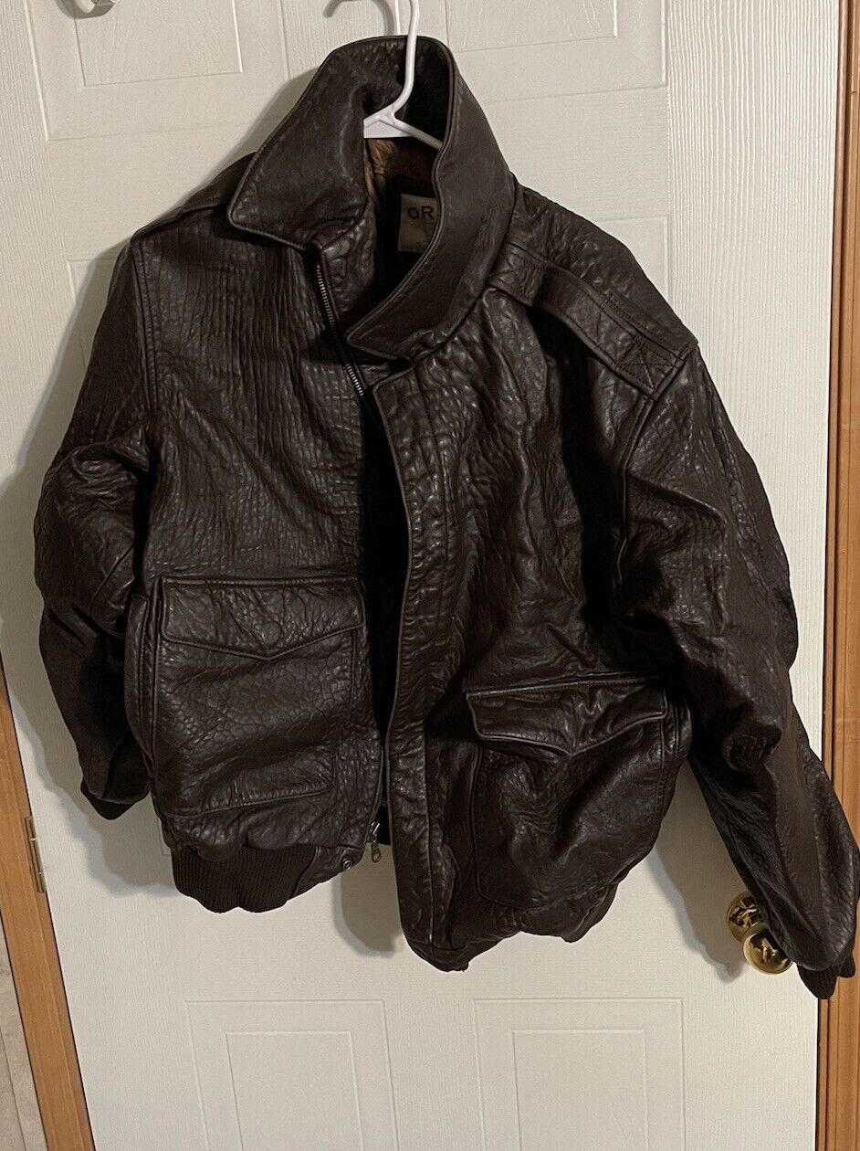 Orvis Bomber Jacket Leather Large 