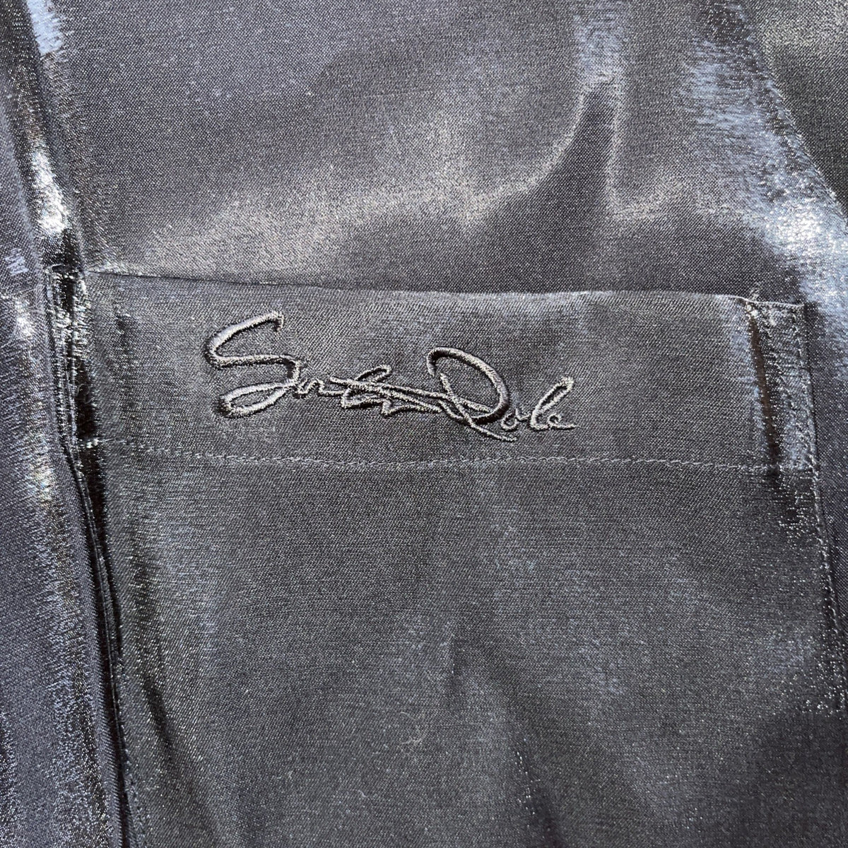 Vintage Southpole Button Up 3XL Loop Collar Shiny Black