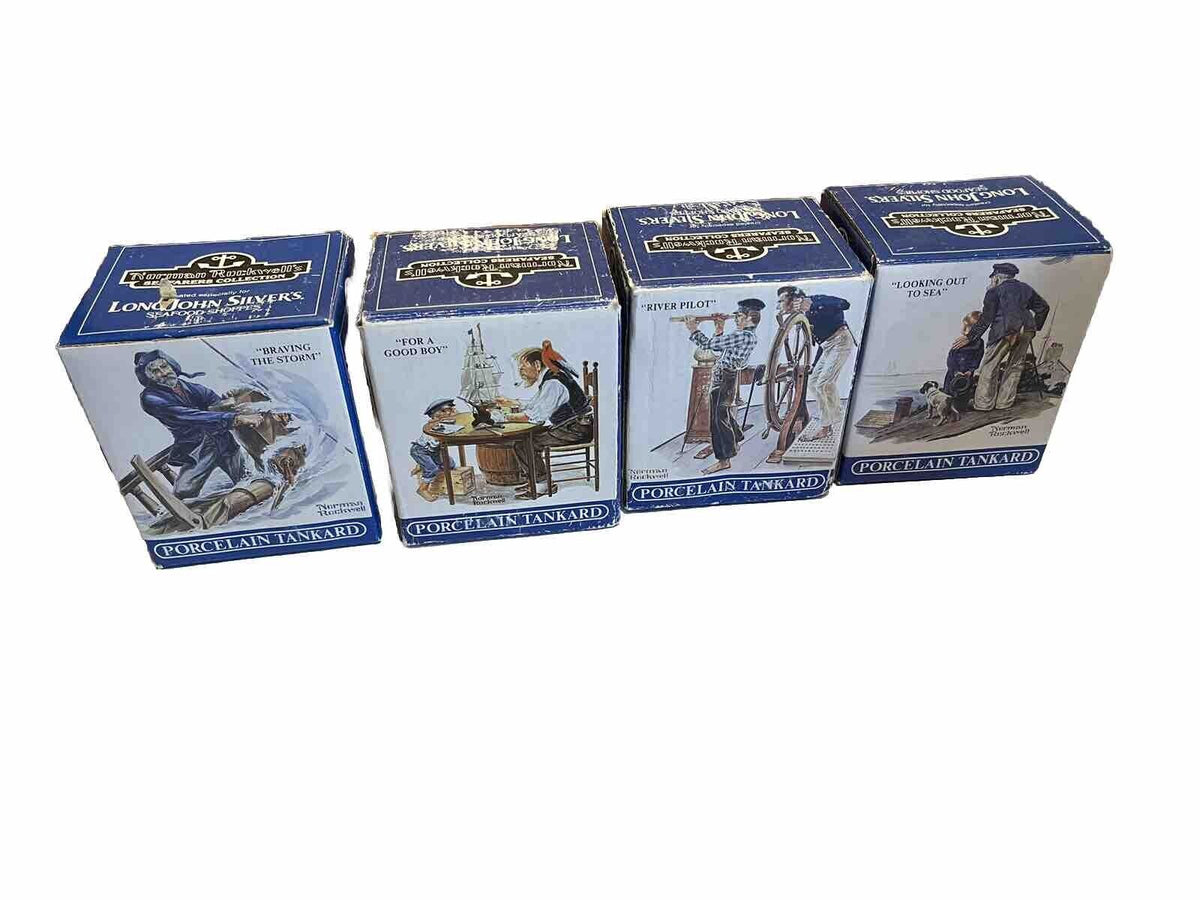 norman rockwell seafarers collection Tankard Lot Of 4 In Original Boxes