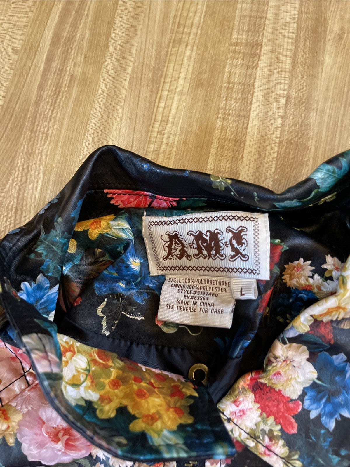 AMI Floral Print Motorcycle Jacket Large 