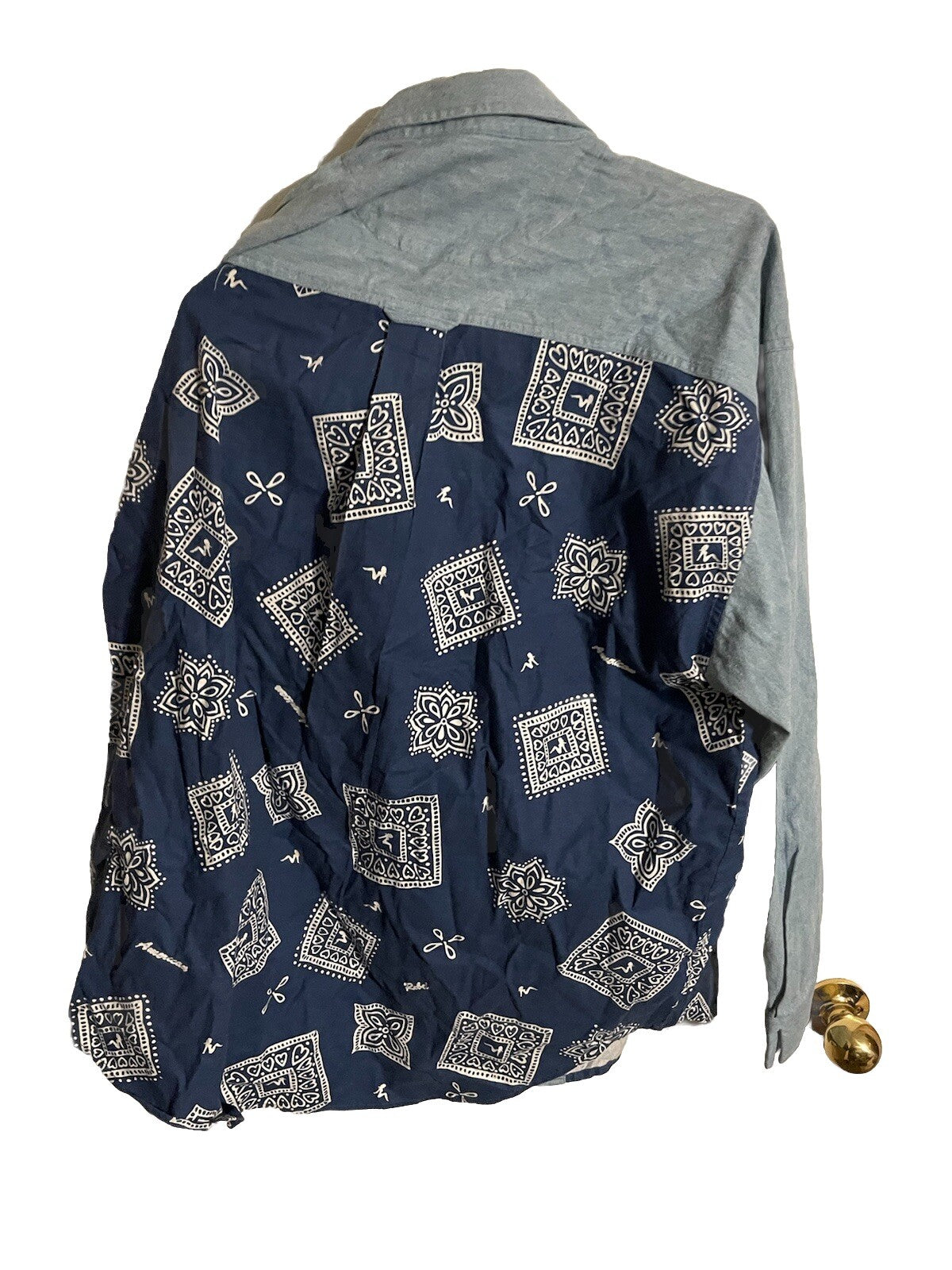 American Rebel Bandana Print Button Up Medium