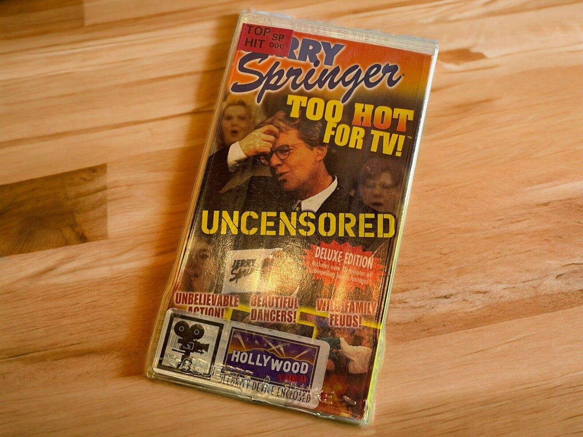 Jerry Springer: Too Hot for TV (VHS, 1998) UNCENSORED DELUXE EDN.  RARE HTF