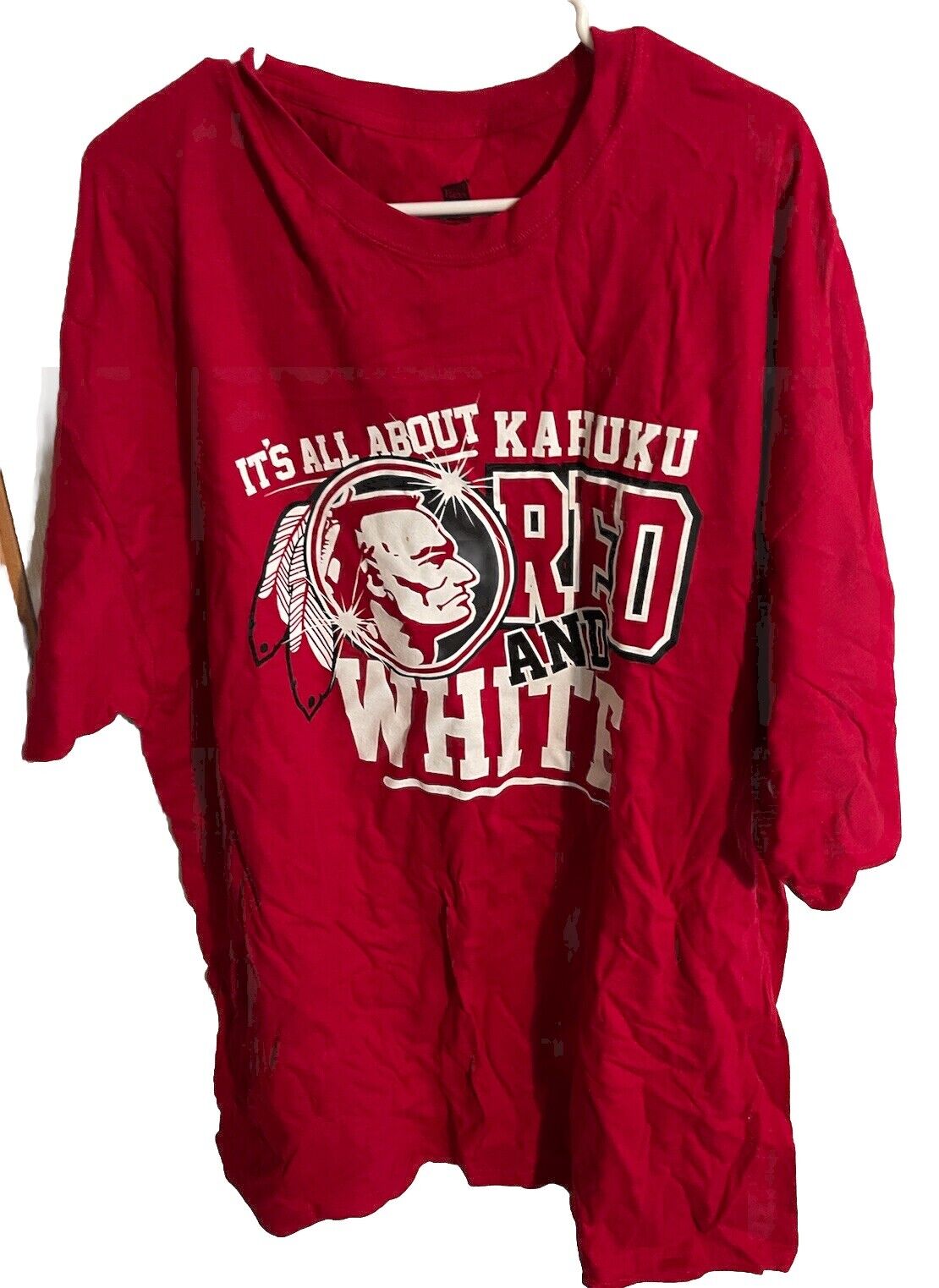 Kahuku It’s All About Red And White T Shirt 3XL 