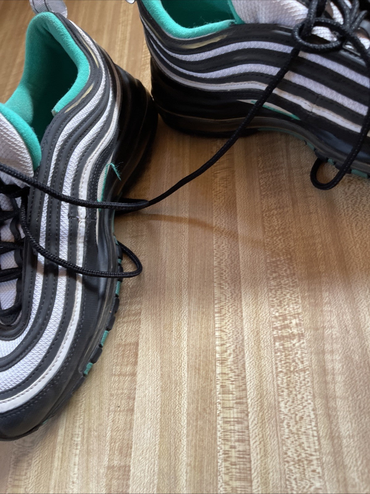 Nike Air Max 97 Black Clear Emerald Size 10.5 