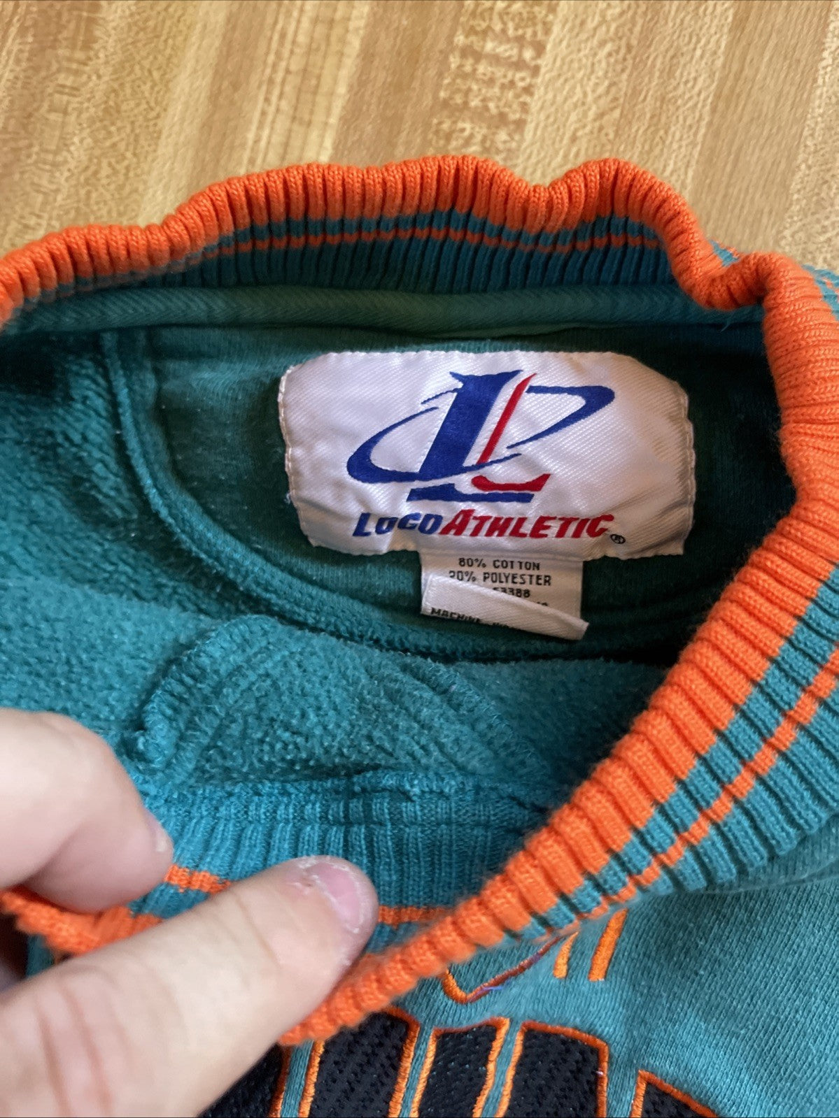 Vintage Logo Athletic Miami Dolphins Sweatshirt Large 
