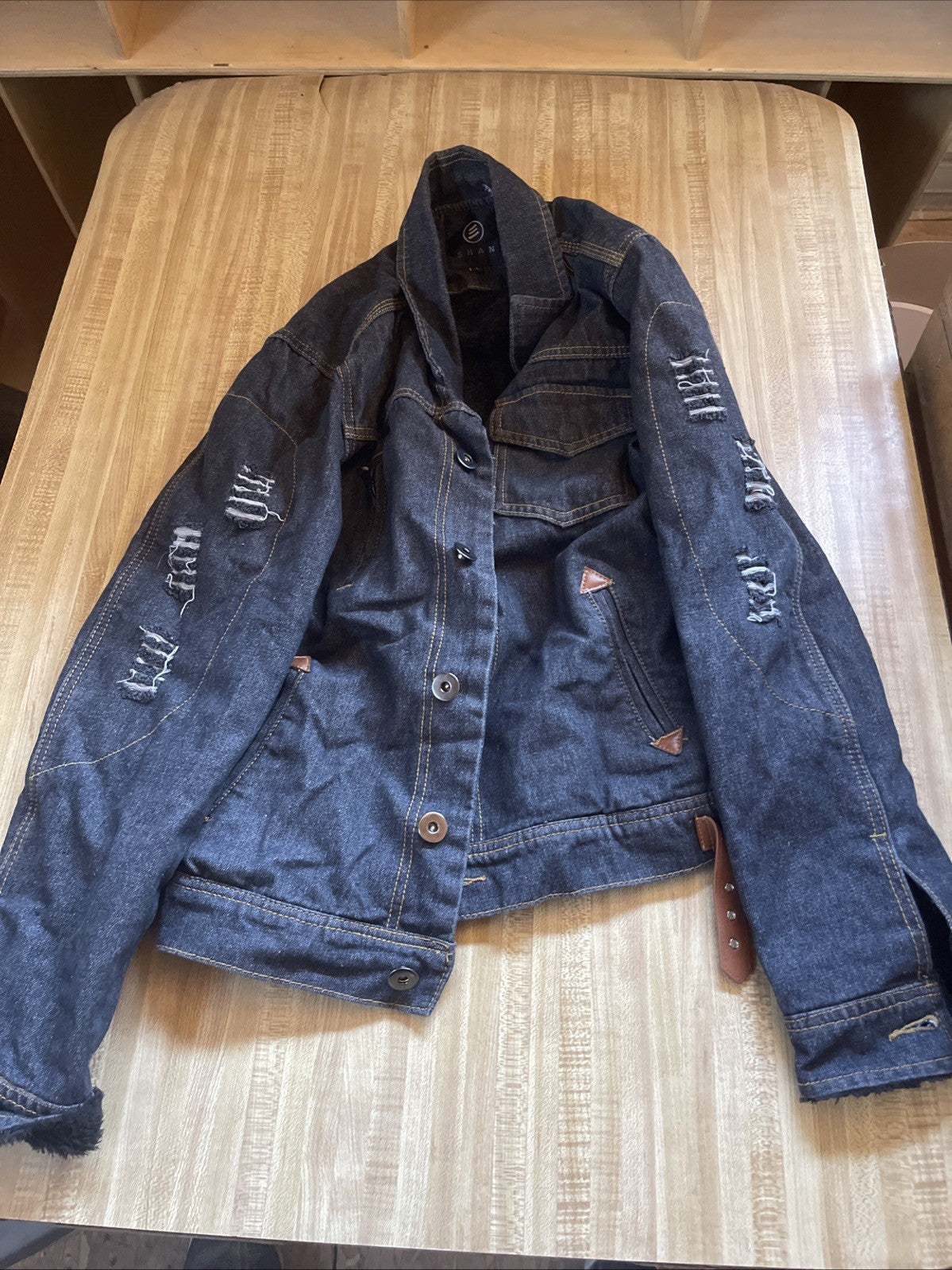 Shan Sherpa Lined Denim Jacket Large 
