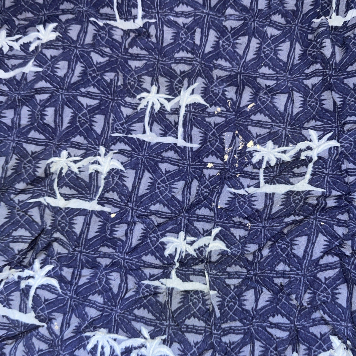 Island Blue Hawaiian Shirt Rayon Large 