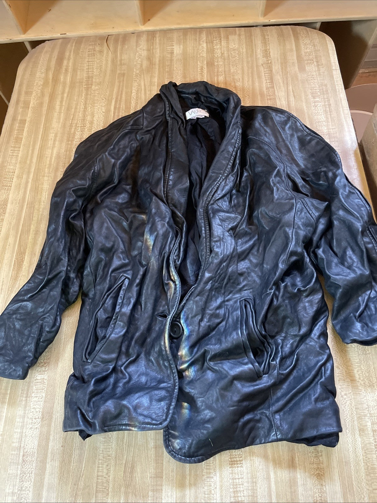 vakko leather jacket XS