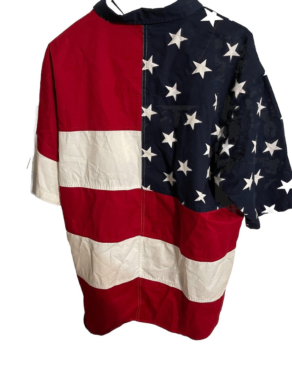 Redhead US flag Button Down Large Patriotic 
