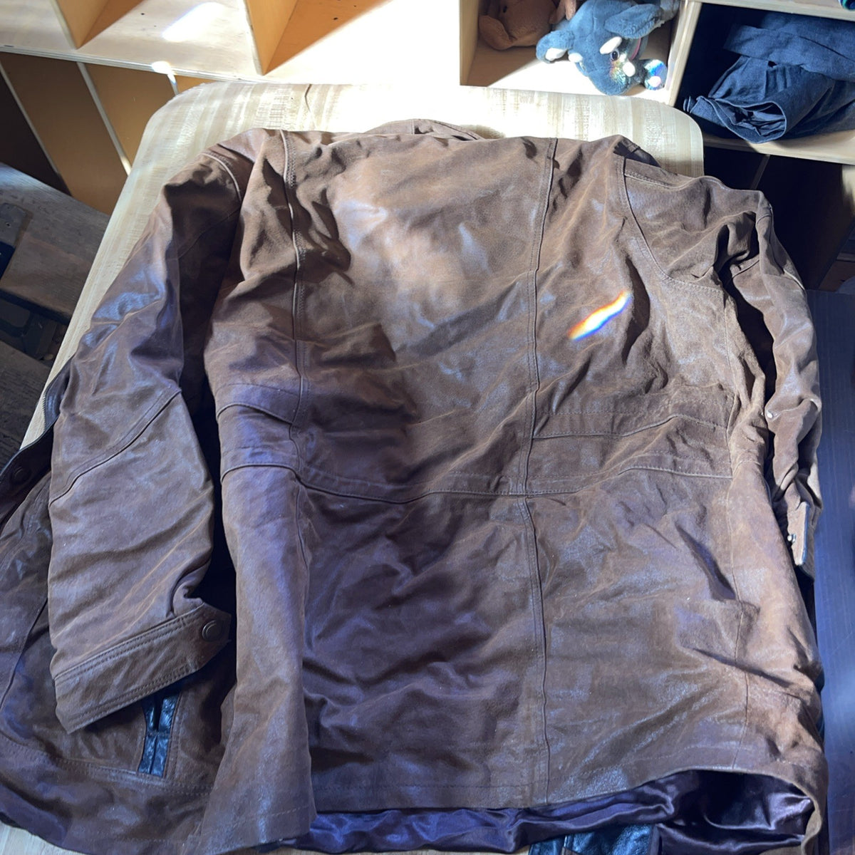 Vintage Leather Chore Coat XXL 