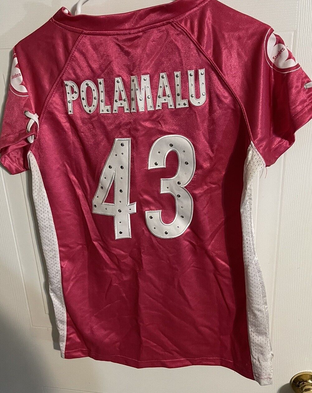 Women’s Pink Steelers Jersey Polamalu Large