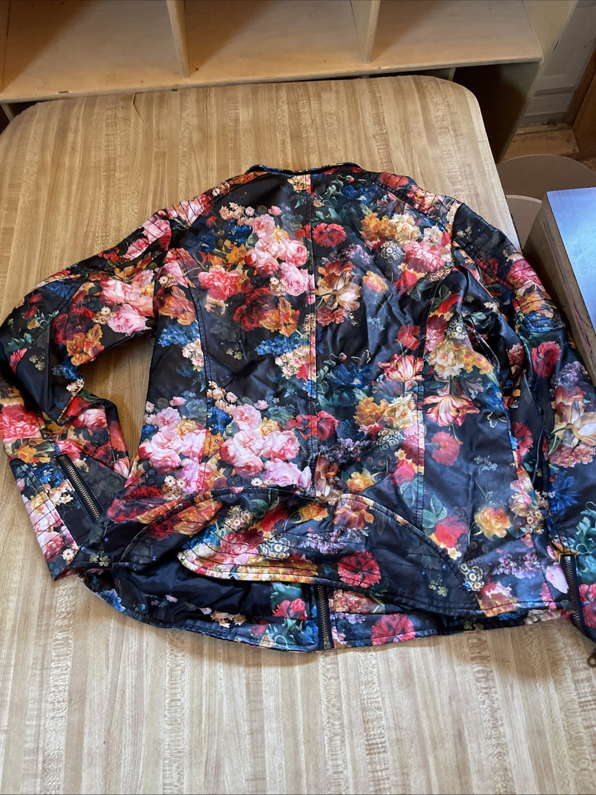 AMI Floral Print Motorcycle Jacket Large 
