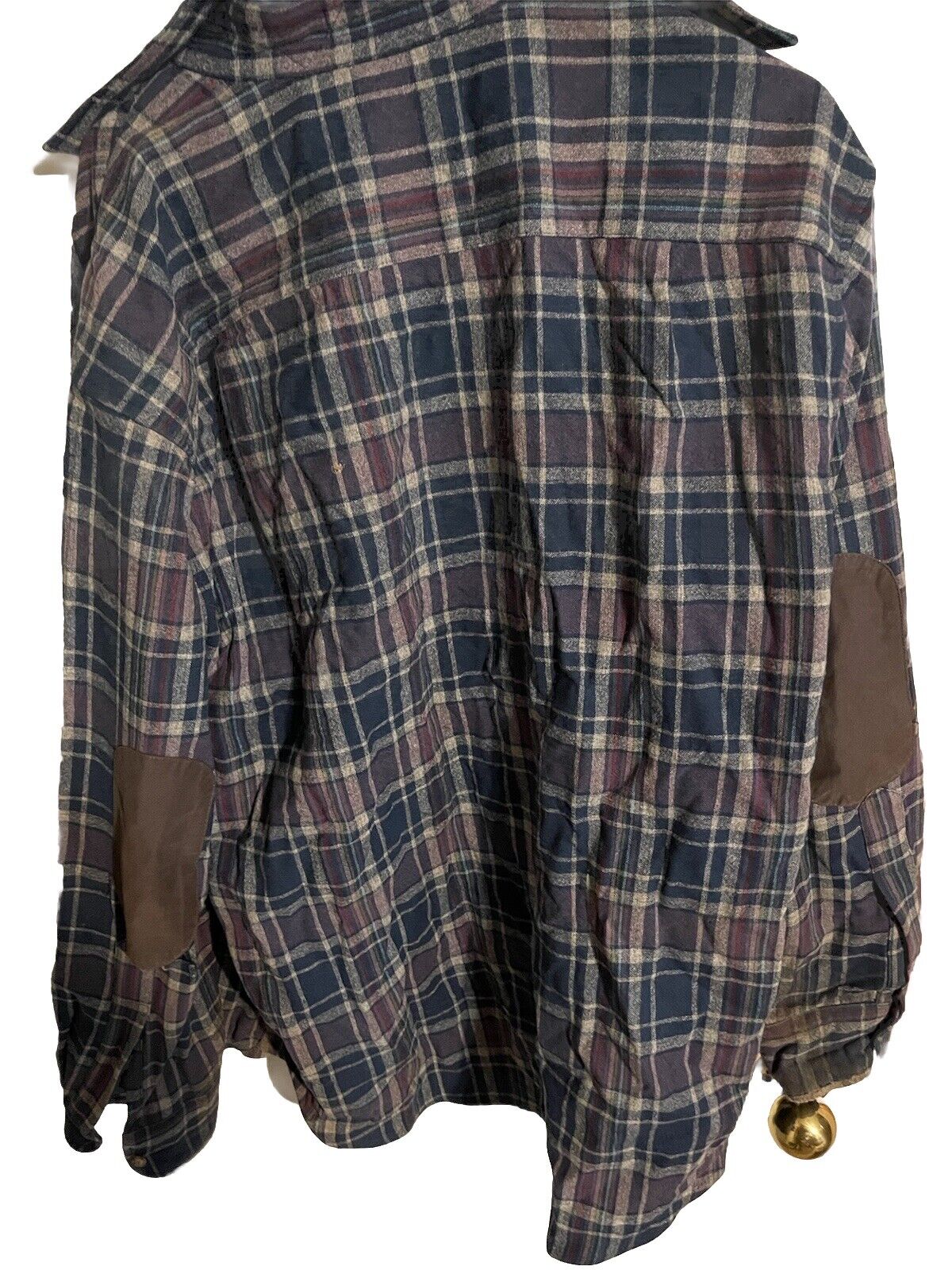 Pendleton Virgin Wool Flannel With Elbow Patches Large Needs Repair