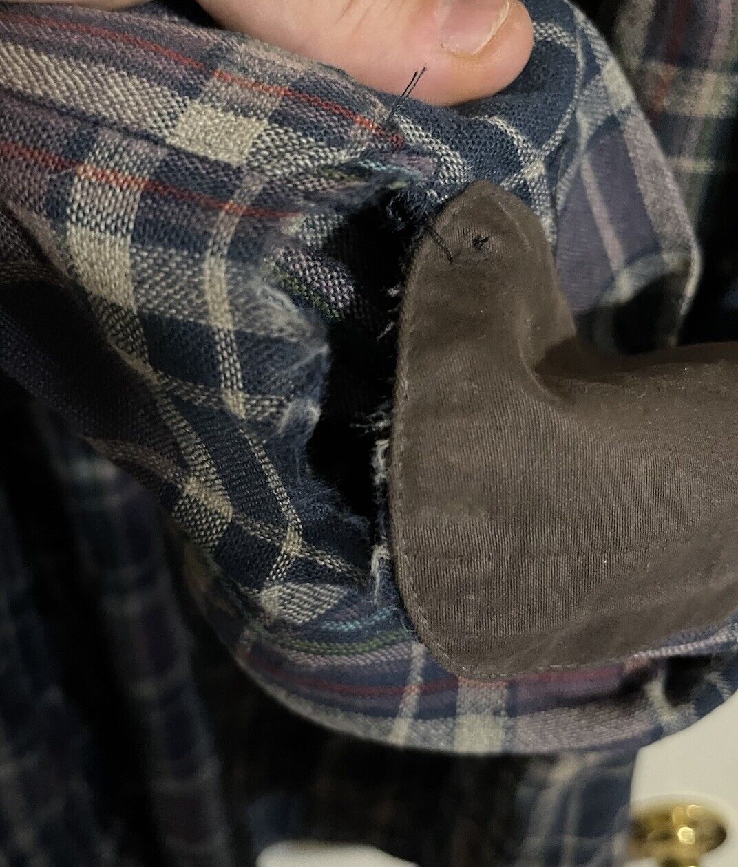 Pendleton Virgin Wool Flannel With Elbow Patches Large Needs Repair