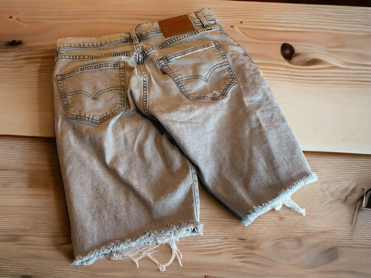 Levi’s 511 Premium Big E Distressed Destroyed Shorts 33