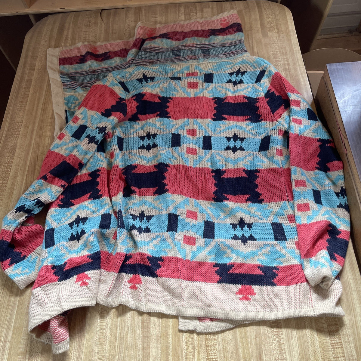 Kate Collection USA Cardigan Medium Aztec Southwestern Print 