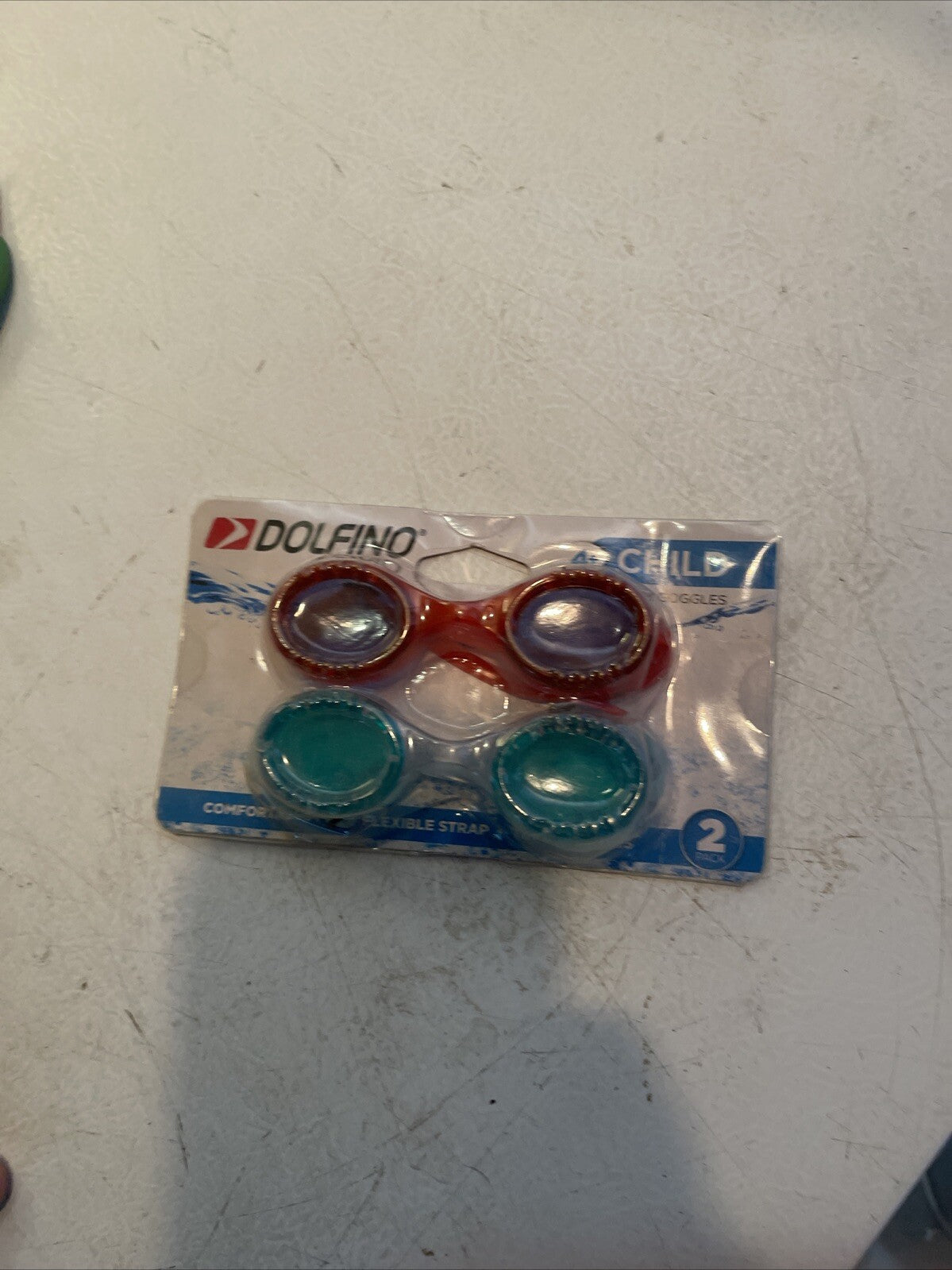Dolfino Child Goggles 2 Pack Red & Green