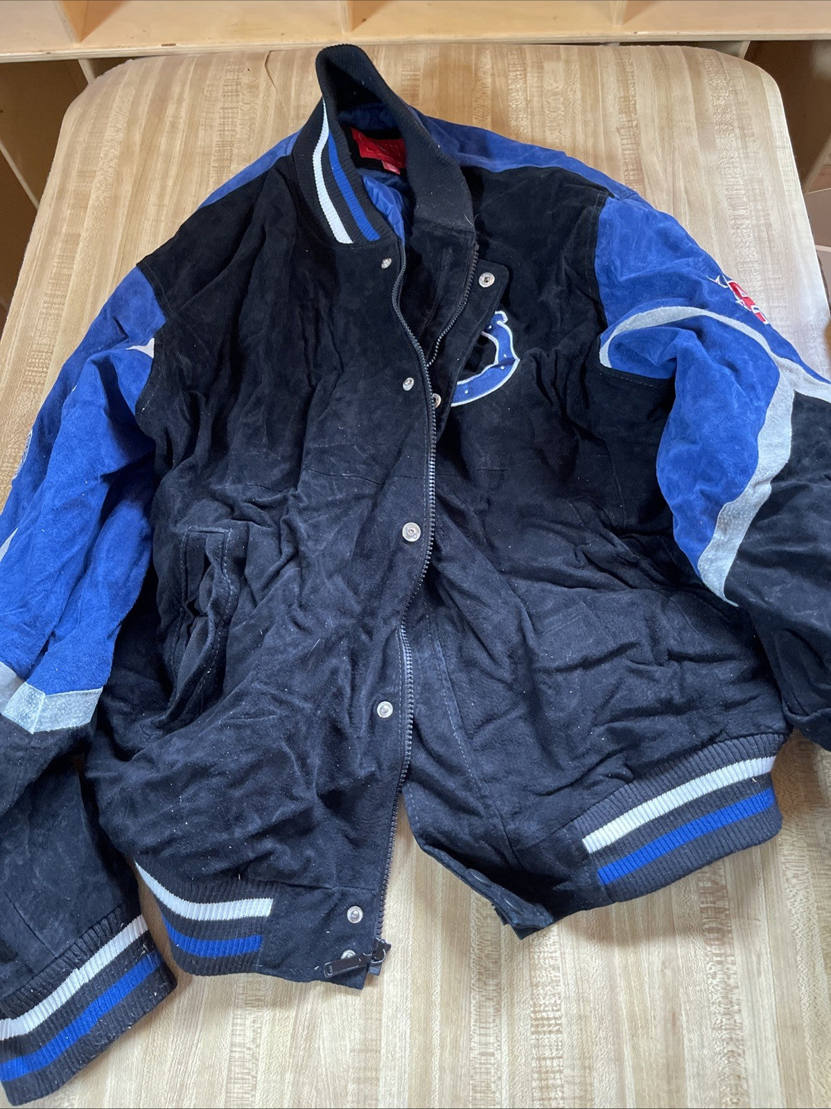 Indianapolis Colts Leather Varsity Jacket XL
