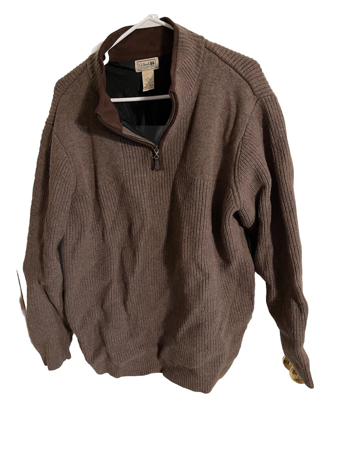 LL Bean Lambs Wool Quarter Zip XLT 