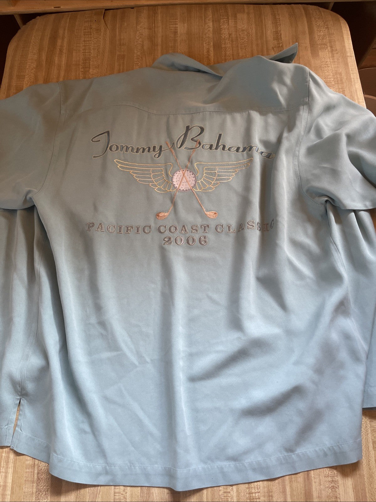 Tommy Bahama Silk Shirt Large Embroidered