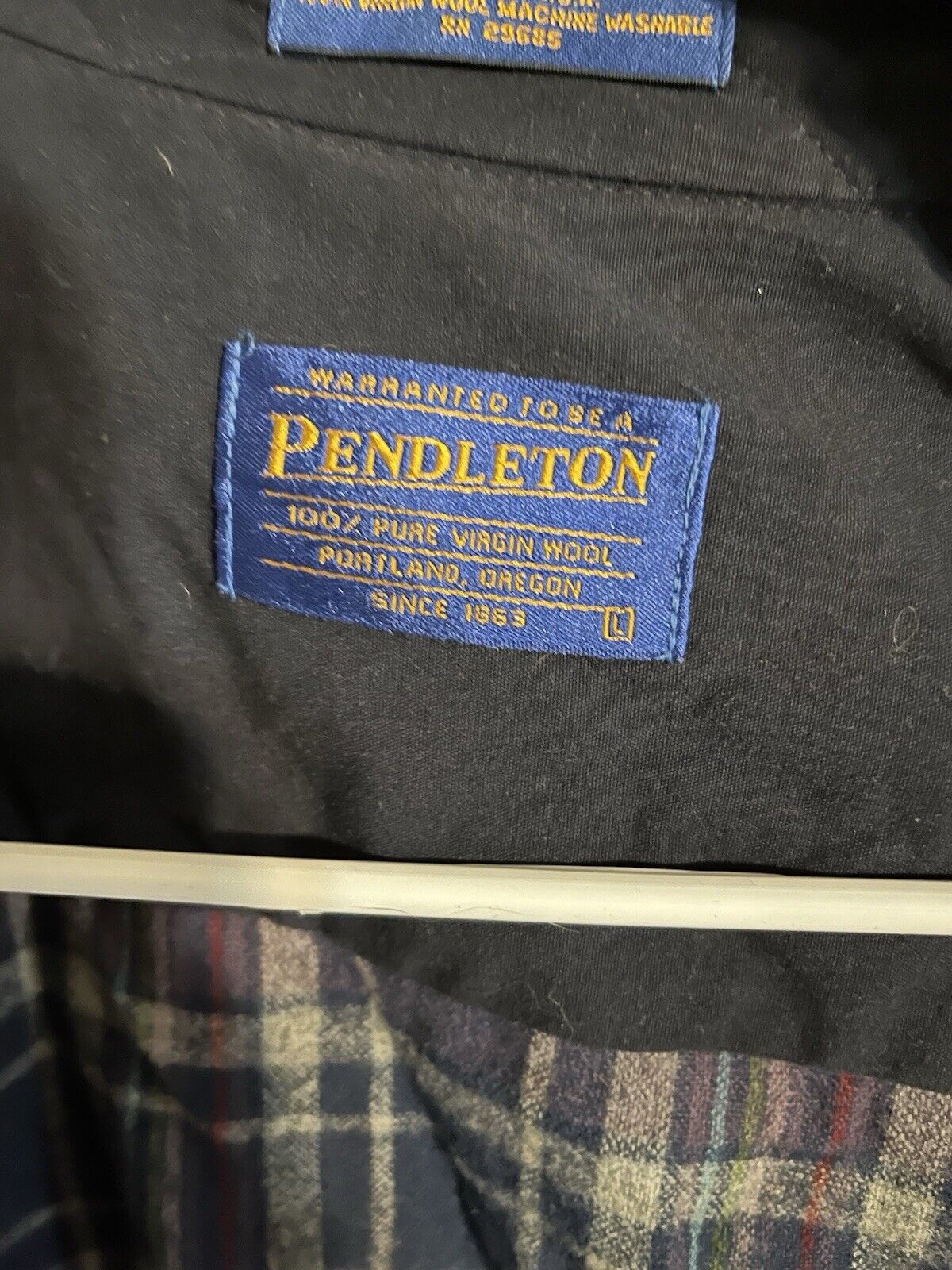 Pendleton Virgin Wool Flannel With Elbow Patches Large Needs Repair