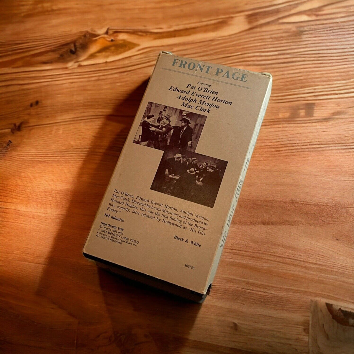 Front Page Vhs B&W 1984 Version 