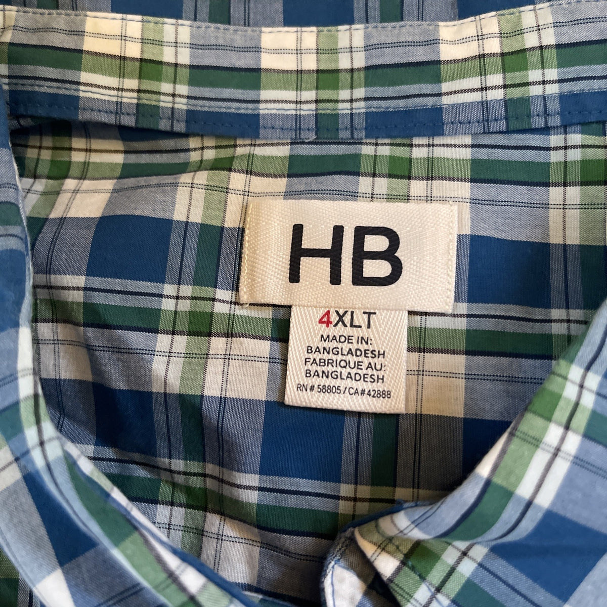 hb button down shirt 4XLT 