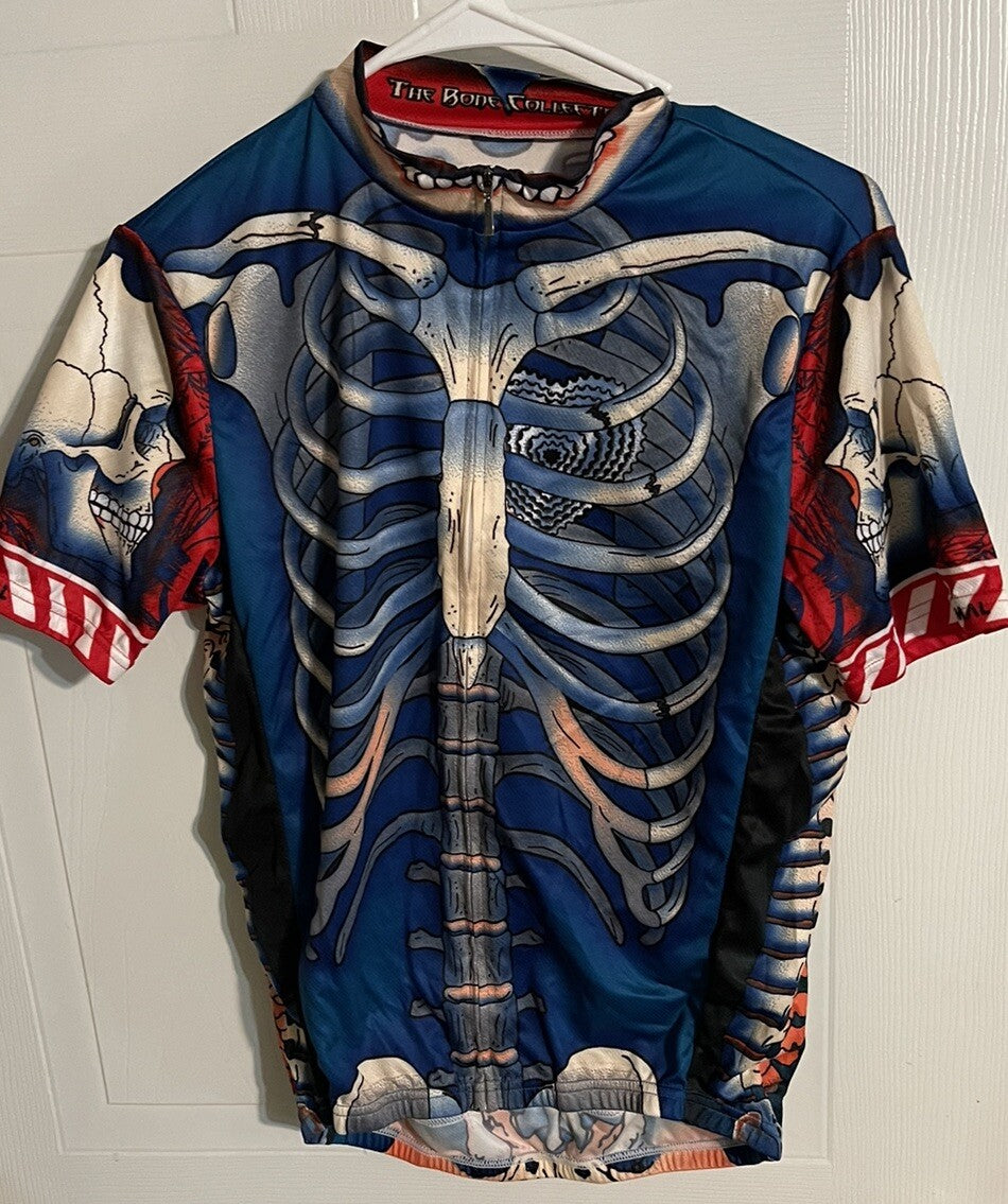 The Bone Collector Cycling Jersey Mens Medium by Primal - Skeleton Halloween