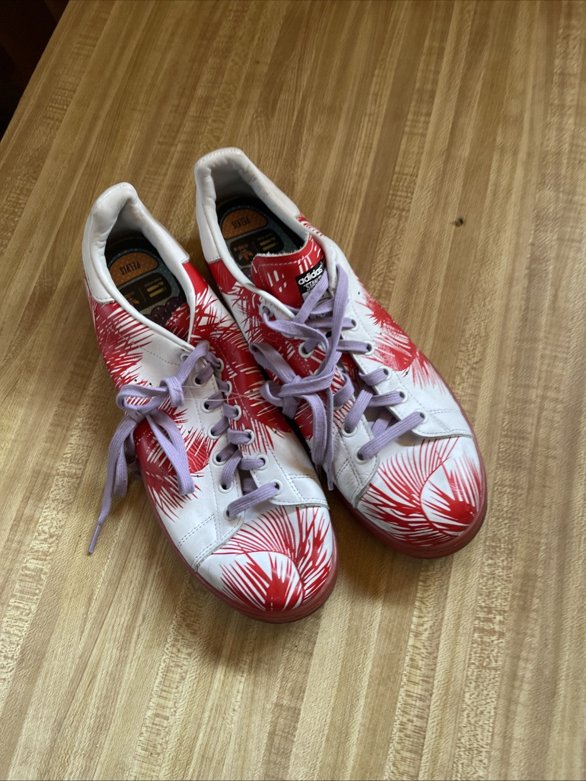 Adidas Stan Smith Pharrell X BBC Size 10.5 Palm Tree Red